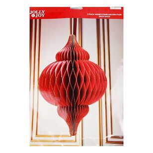 Jolly & Joy Honeycomb Lantern 2 Pack Red