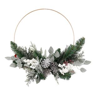 Jolly & Joy 45 cm Christmas Metal Circle Christmas Wreath Multicoloured 45 cm