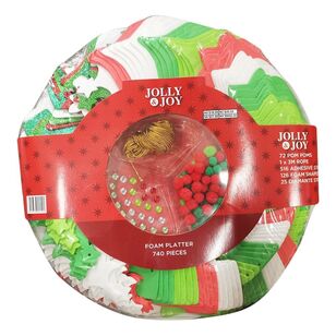 Jolly & Joy Foam Platter Christmas Crafting Kit Multicoloured