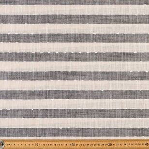 Stripe Printed 145 cm Linen Look Suiting Fabric Black & Natural 145 cm