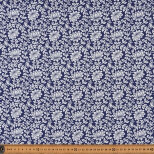 Nisha Floral Printed 135 cm Rayon Fabric Blue 135 cm
