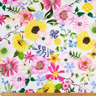Vida Floral 150 cm Printed Cotton Canvas Multicoloured 150 cm