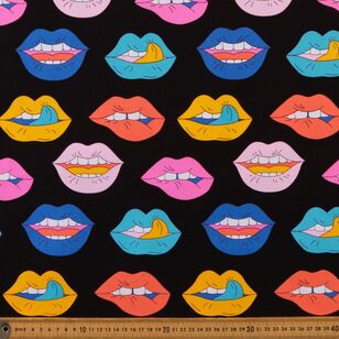 Lips Printed 112 cm Buzoku Duck Fabric Multicoloured 112 cm
