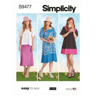 Simplicity Sewing Pattern S9477 Top & Dresses XX Small - XX Large