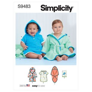 Simplicity Sewing Pattern S9483 Babies' Bath Set XX Small - Large