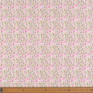 Swiss Dot Floral Printed 135 cm Chiffon Fabric Pink 135 cm