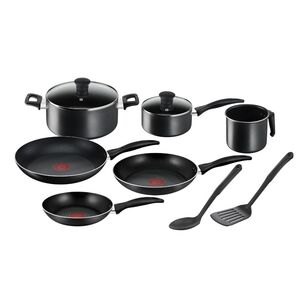 TEFAL Easy Cook Non-Stick 6 Piece Set with Utensils Black