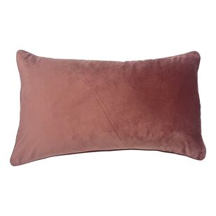 Logan & Mason Home Amelia Velvet Feather Cushion II Peach 35 x 60 cm