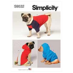 Simplicity Sewing Pattern S9532 Pet Clothes X Small - X Large