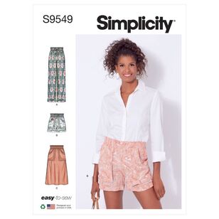 Simplicity Sewing Pattern S9549 Misses' Pants, Shorts & Skirt Multicoloured 6 - 18