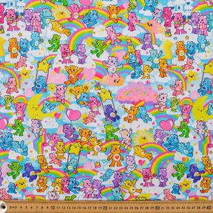 Care Bears Rainbow All Over Printed 112 cm Cotton Fabric Multicoloured 112 cm