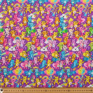 Care Bears Mix Up Printed 112 cm Cotton Fabric Purple 112 cm