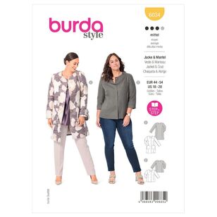 Burda Style Sewing Pattern B6034 Misses' Coat & Jacket 18 - 28 (44 - 54)