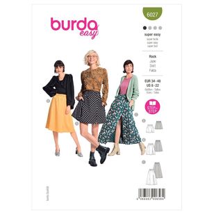 Burda Sewing Pattern B6027 Misses' Skirt 8 - 22 (34 - 48)