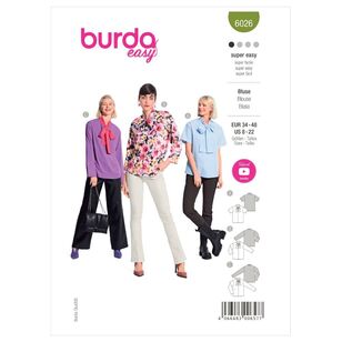 Burda Sewing Pattern B6026 Misses' Blouse 8 - 22 (34 - 48)