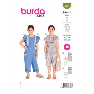 Burda Kids Sewing Pattern B9265 Children's Overalls 4M-11M (104-146)