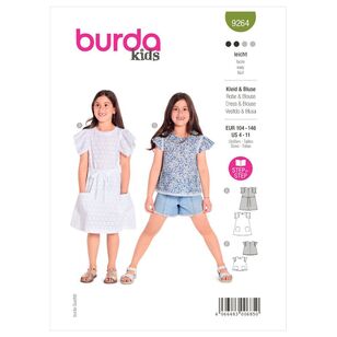 Burda Kids Sewing Pattern B9264 Children's Dress & Blouse 4M-11M (104-146)