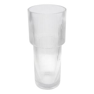 Ombre Home Urban Paradise Clear Ribbed Vase Clear 10 x 10 x 24.5 cm
