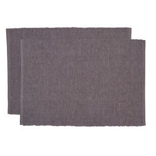 KOO Ribbed Placemat 2 Pack Charcoal 33 x 48 cm