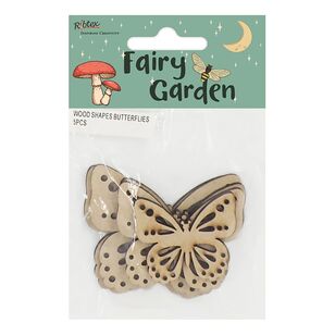 Ribtex Fairy Garden Wood Butterfly Shapes Natural