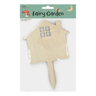 Ribtex Fairy Garden Wood House Garden Stakes Natural 20 cm