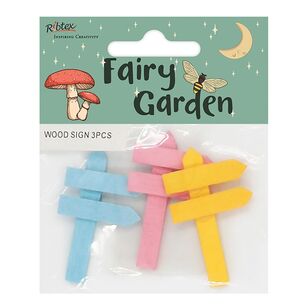 Ribtex Fairy Garden Wood Signs Multicoloured