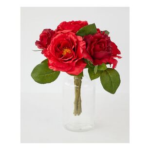 Rose 7 Stem Bunch Red 25 cm