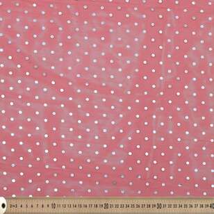 Foil Spot Printed 145 cm Tulle Fabric Red & Gold 145 cm