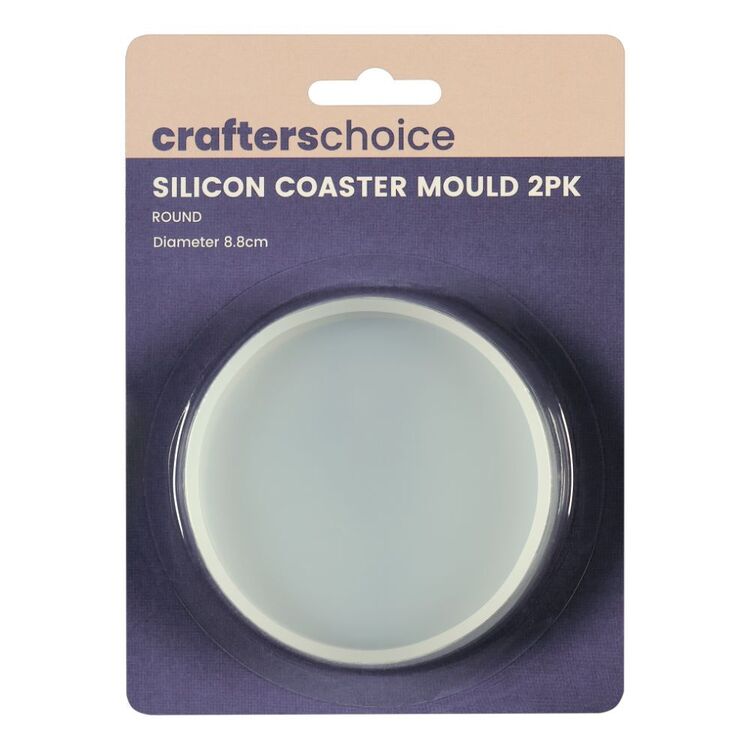 Crafter's Choice Resin Round Coaster Mould 2 Pack Clear 8.8 cm