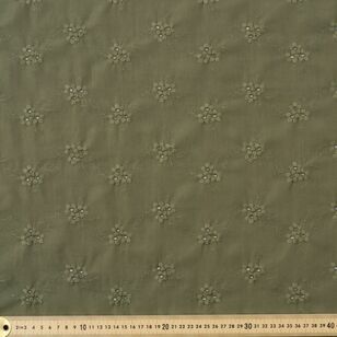 Floral Embroidered 130 cm Chiffon Fabric Olive 130 cm