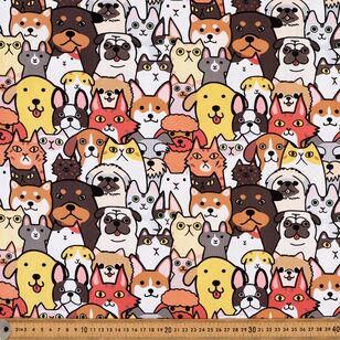Furry Family Printed 112 cm Buzoku Duck Fabric Multicoloured 112 cm