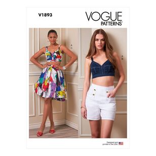 Vogue Sewing Pattern V1893 Misses' Top, Shorts & Skirt