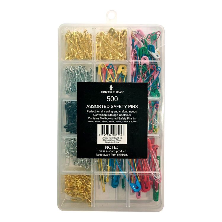 500 Durable Safety Pins Sizes 3 45mm Ideal For Sewing, Craft Wire