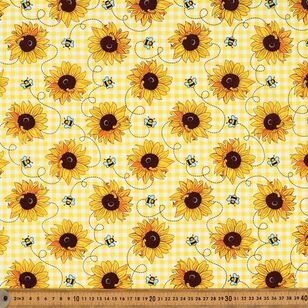 Mix N Match Sunflower 112 cm Poly Cotton Poplin Fabric Yellow 112 cm