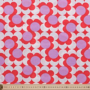 Sixties Flower 112 cm Cotton Linen Pink 112 cm