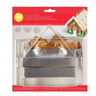 Wilton Christmas Gingerbread House Cookie Cutter Set Red & White