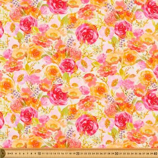 Sunkissed Bouquet Printed 112 cm Cotton Fabric Multicoloured 112 cm