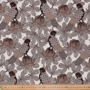 Jocelyn Proust Cockatoo Gang 150 cm Multipurpose Cotton Fabric Black 150 cm