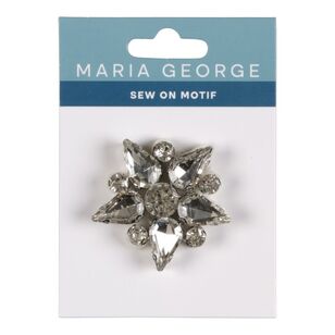 Maria George Beaded Flower Sew On Motif Silver