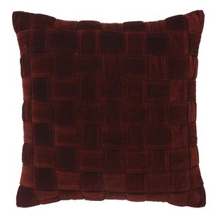 KOO Hollen Velvet Check Cushion Maroon 50 x 50 cm