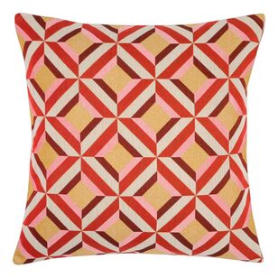 KOO George Geo Jacquard Cushion Cover Ochre & Pink 45 x 45 cm