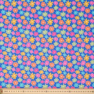 Sparkle Flower 112 cm Organic Cotton Poplin Blue 112 cm