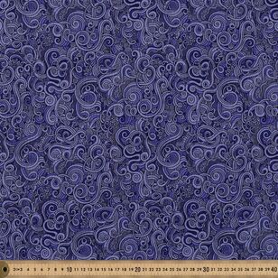 Swirly 112 cm Blender Cotton Fabric Purple 112 cm