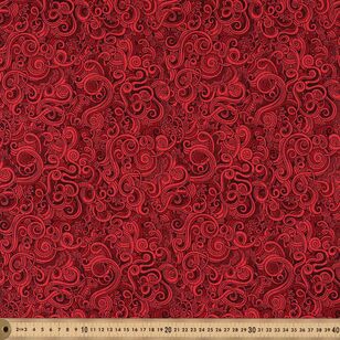 Swirly 112 cm Blender Cotton Fabric Red 112 cm