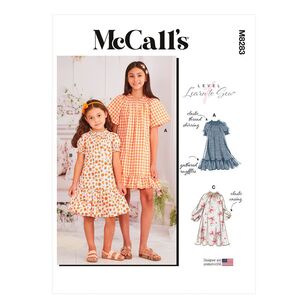 McCall's Sewing Pattern M8283 Children's & Girls' Dresses White