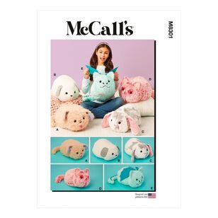 McCall's Sewing Pattern M8301 Plushie Pets White One Size