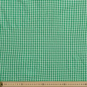 Gingham 132 cm Stretch Seersucker Fabric Green 132 cm