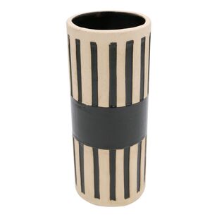 Ombre Home Kembali Large Ceramic Vase Natural & Black 8.7 x 20.5 cm