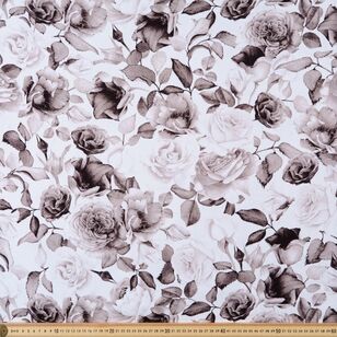 Monochrome Rose 127 cm Cotton Elastane Sateen Grey 127 cm