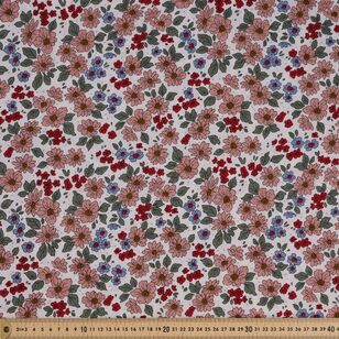 Rose & Hubble Bright Buds 112 cm Cotton Fabric Red 112 cm